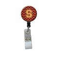 Carolines Treasures Letter S Chevron Garnet and Gold Retractable Badge Reel CJ1048-SBR